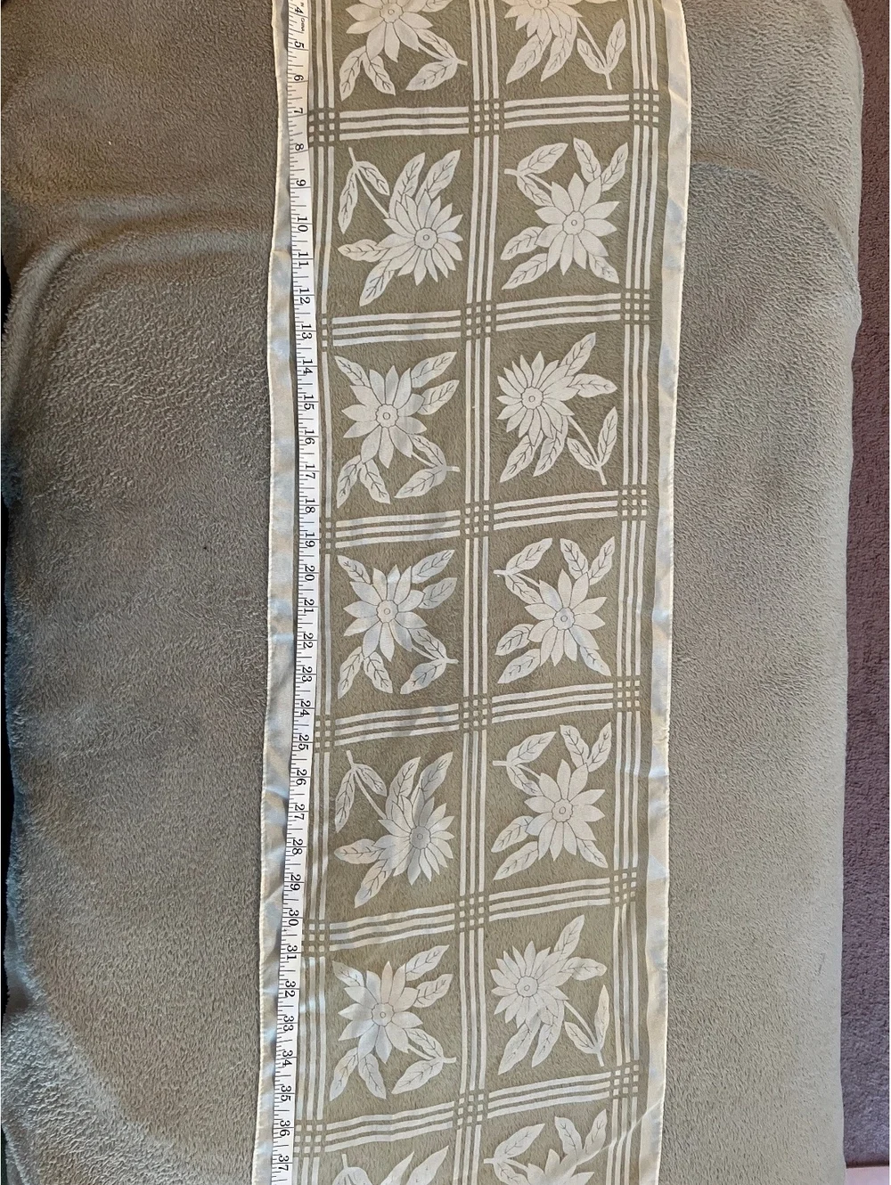 Vintage Floral Sheer Scarf or Table Runner